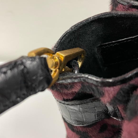 Nancy Gonalez Calf Fur Purple Leopard Handbag - Picture 8 of 10